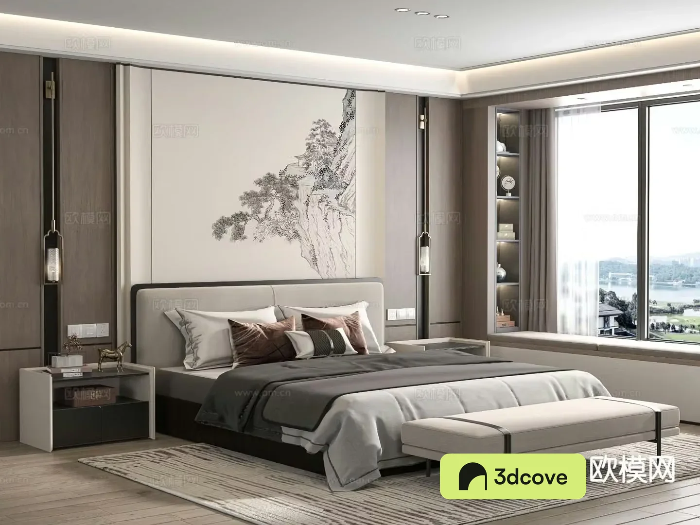 New Chinese style double bed