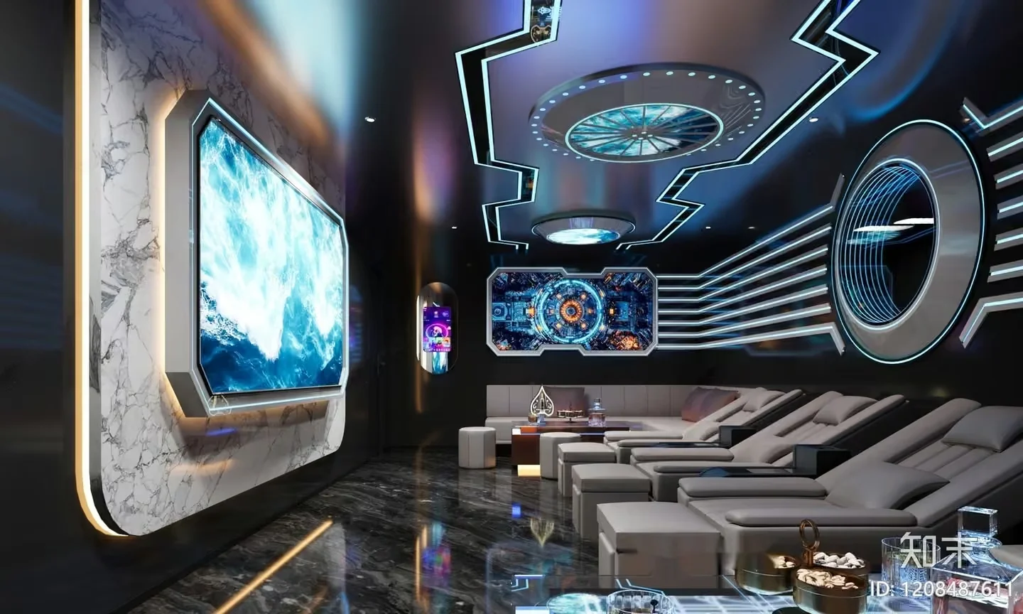 Modern Entertainment Room 3D Model – 16689 – VRAY Render