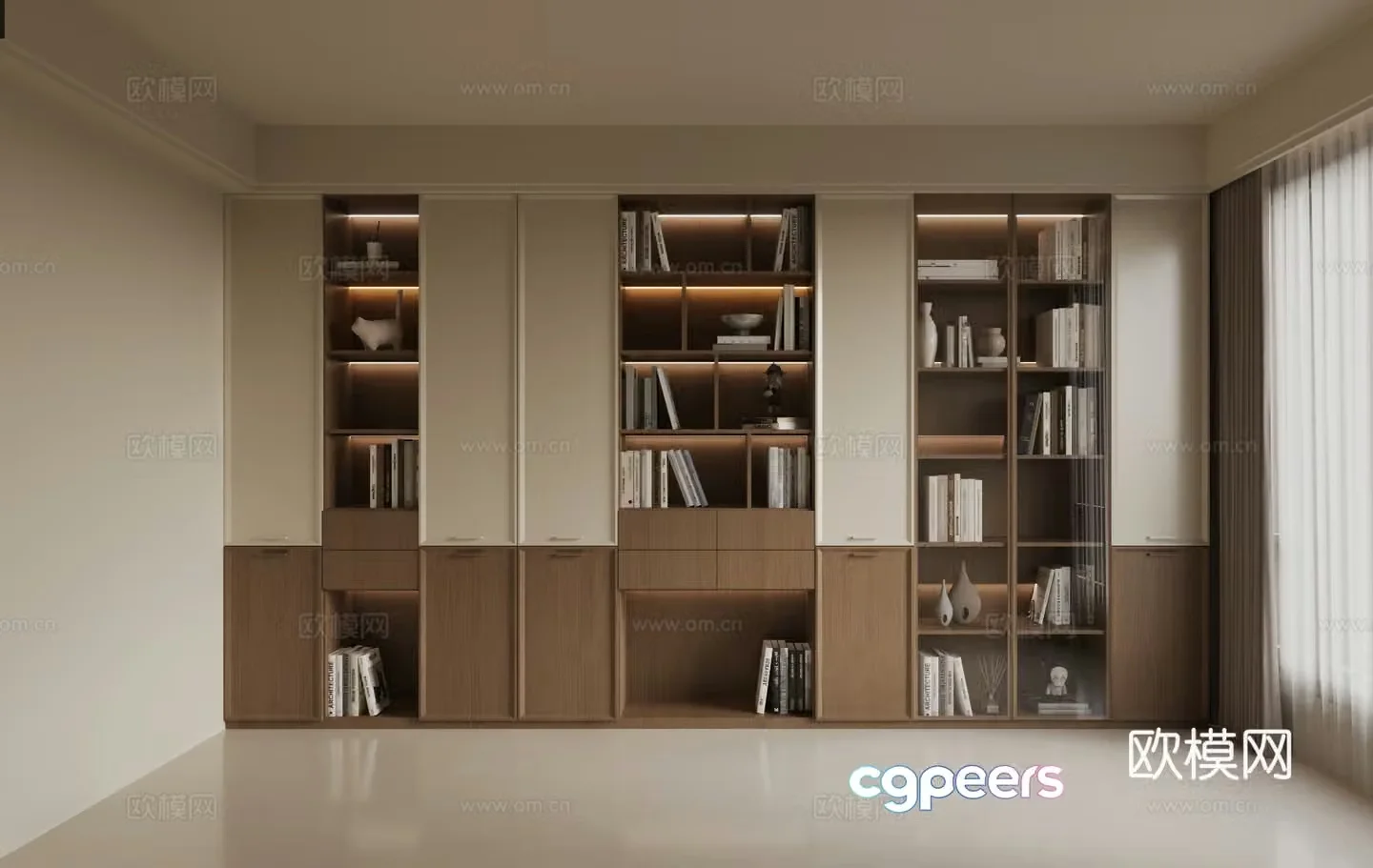 New Chinese bookcase 3D model