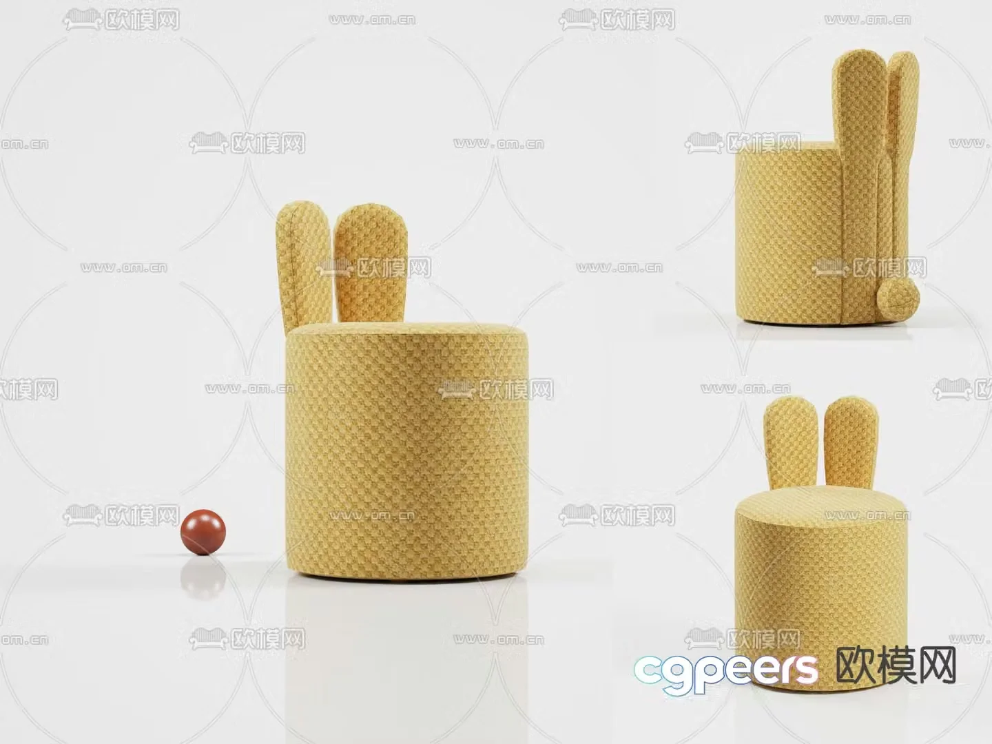 Internet celebrity stool sofa stool dressing stool 3d model