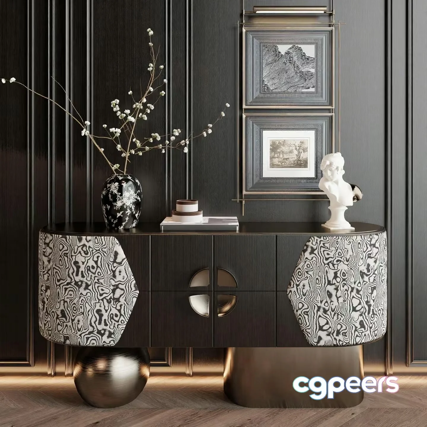 Modern Console Table 3D Model – 17748 – VRAY Render