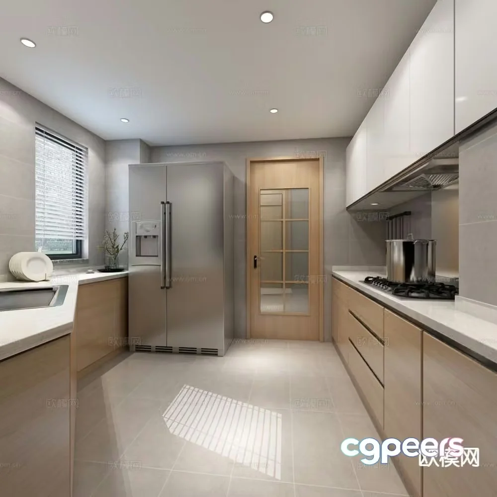Minimalist kitchen 3d model