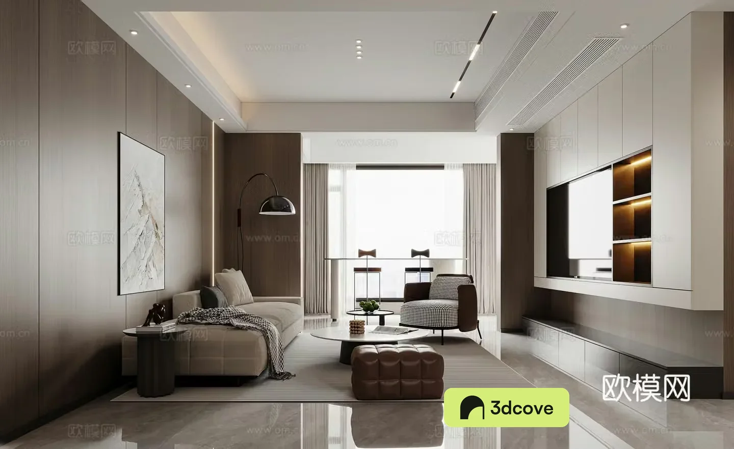 Modern Italian living room sofa coffee table combination