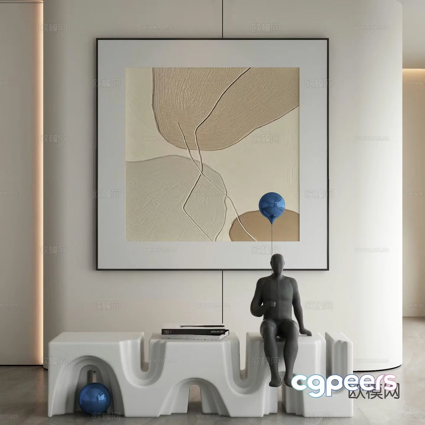 Decorative painting texture painting hanging painting 3d model