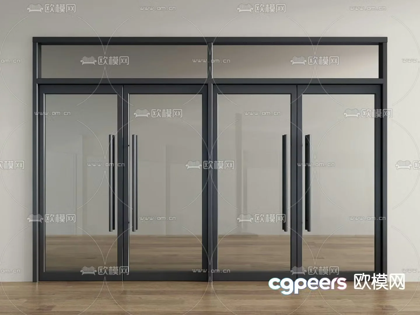 Commercial glass door 3d model