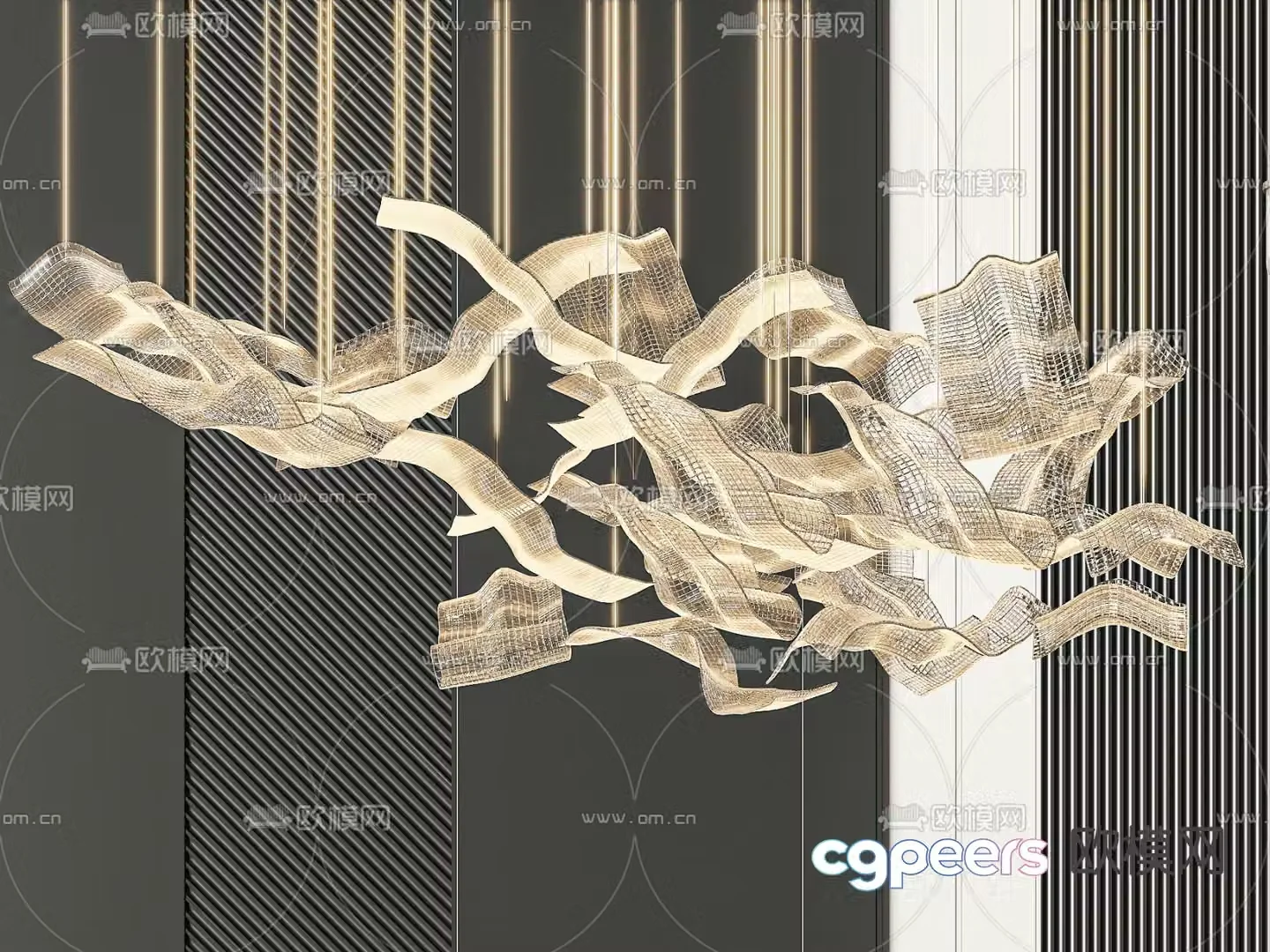Modern chandelier 3d model