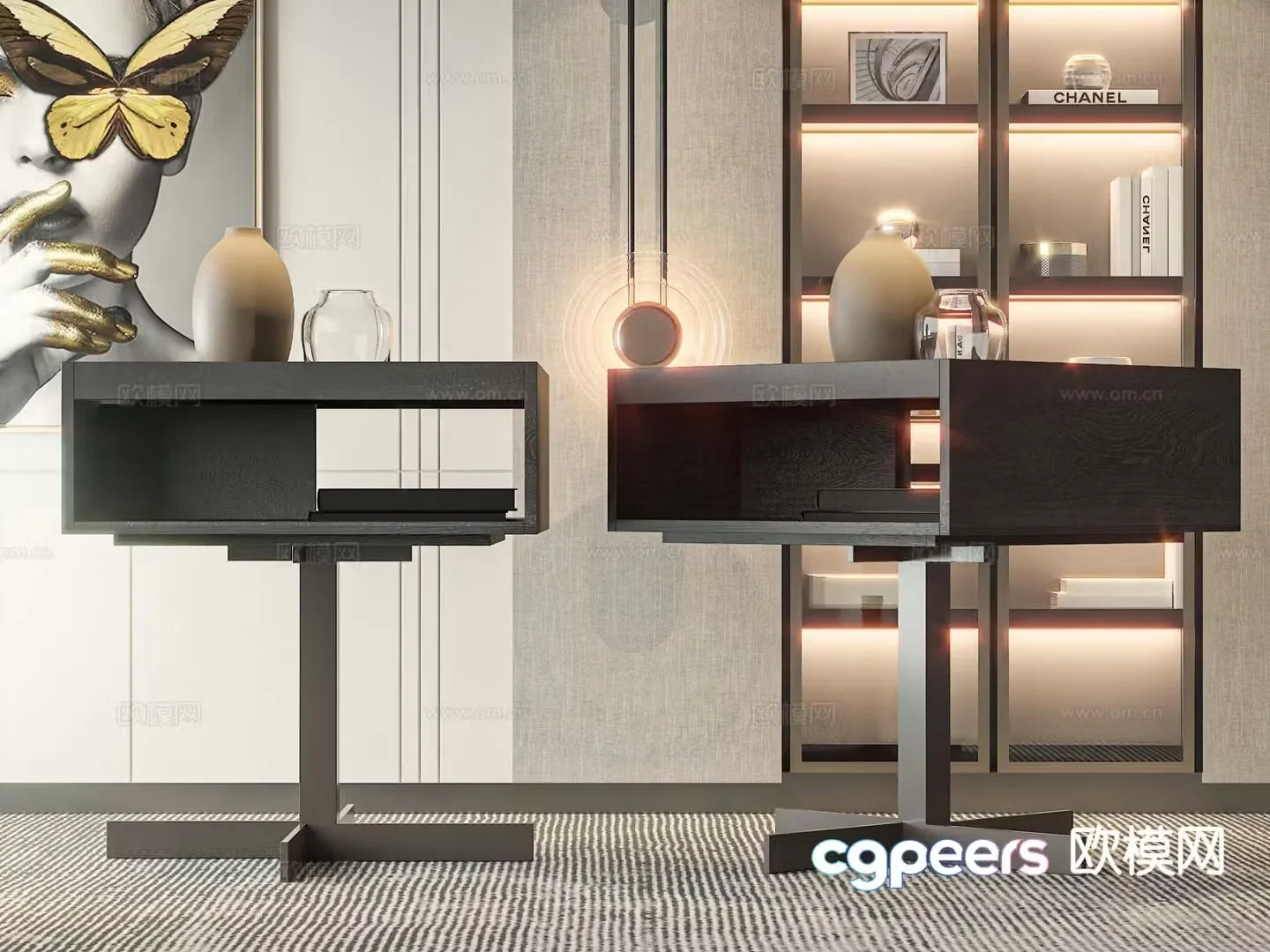Modern bedside table 3d model