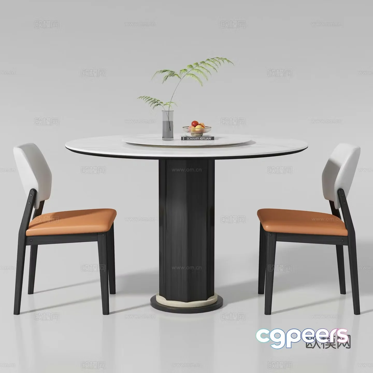 Modern dining table and chair 3d model