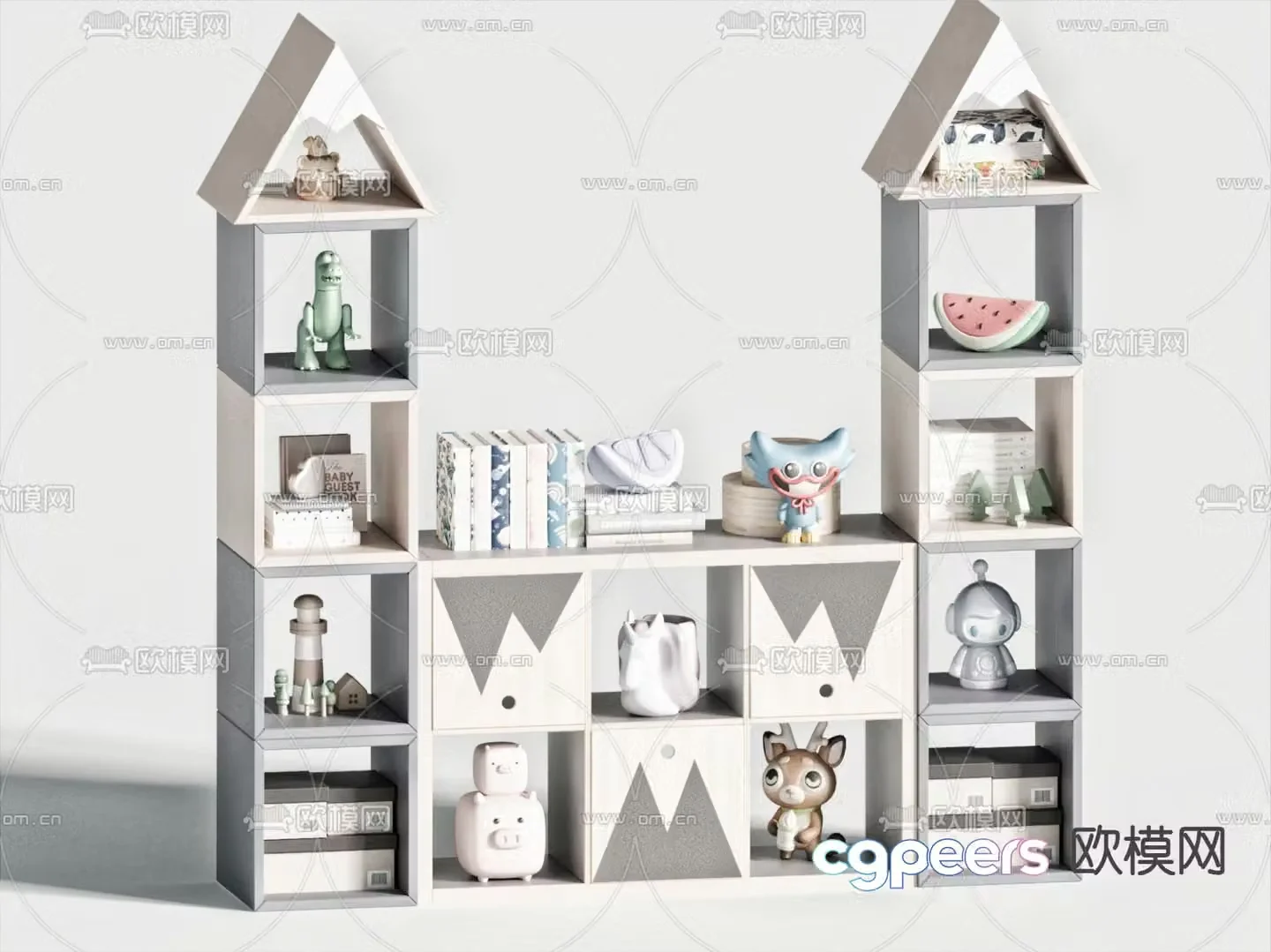 Children’s cabinet toy cabinet shelf 3d model