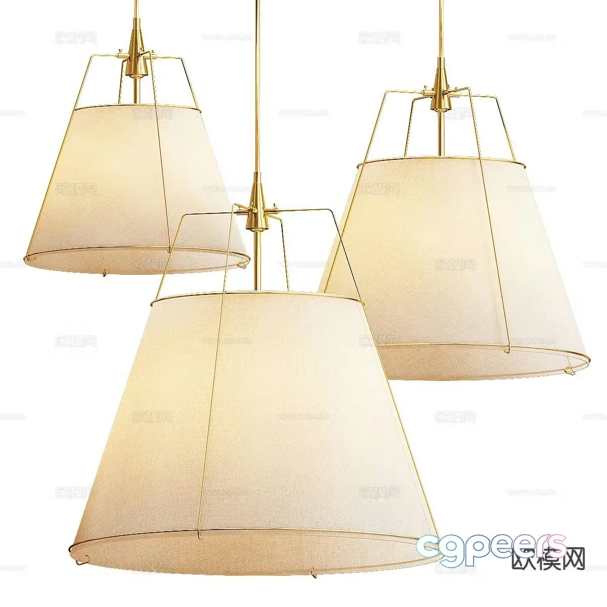 Wabi-sabi style chandelier 3d model
