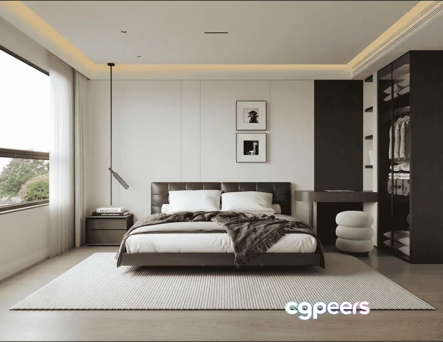 Modern Minimalist Bedroom 3D Model – 14958 – VRAY Render