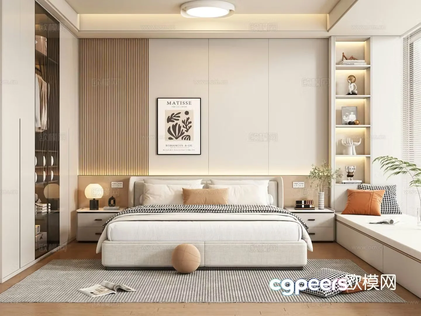 Cream style bedroom master bedroom 3d model