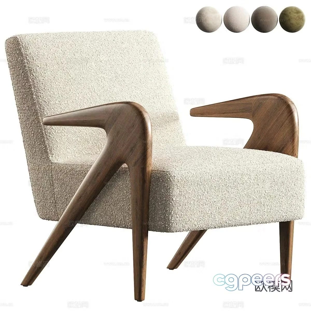 Wabi-sabi chair leisure chair sofa chair 3d model