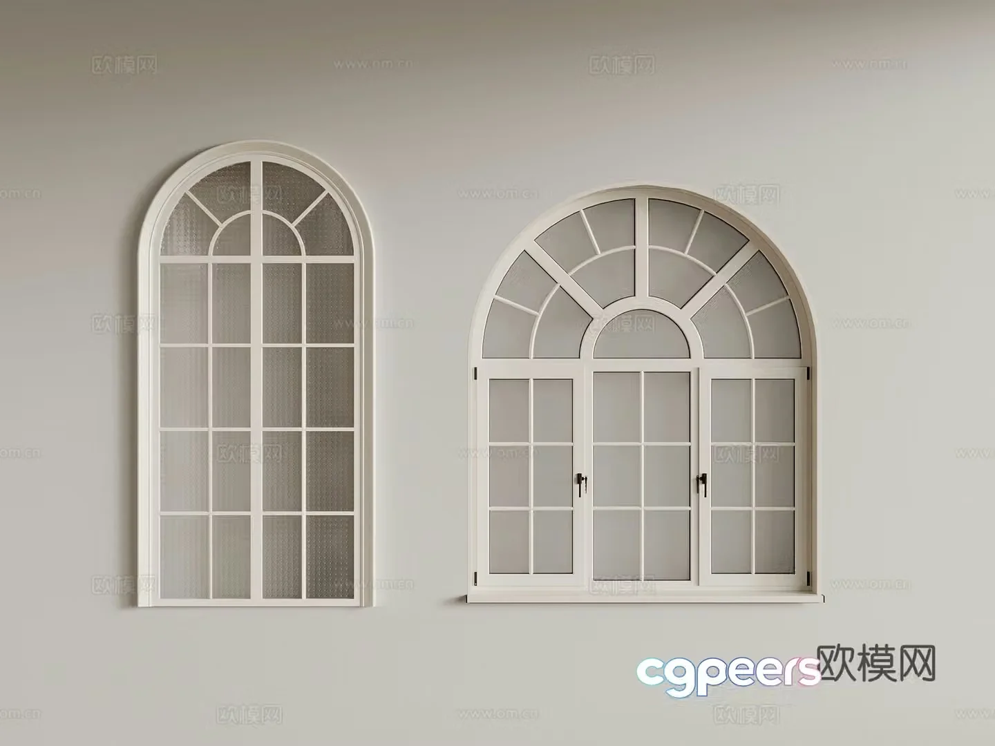 01 Window French Window 3D Model