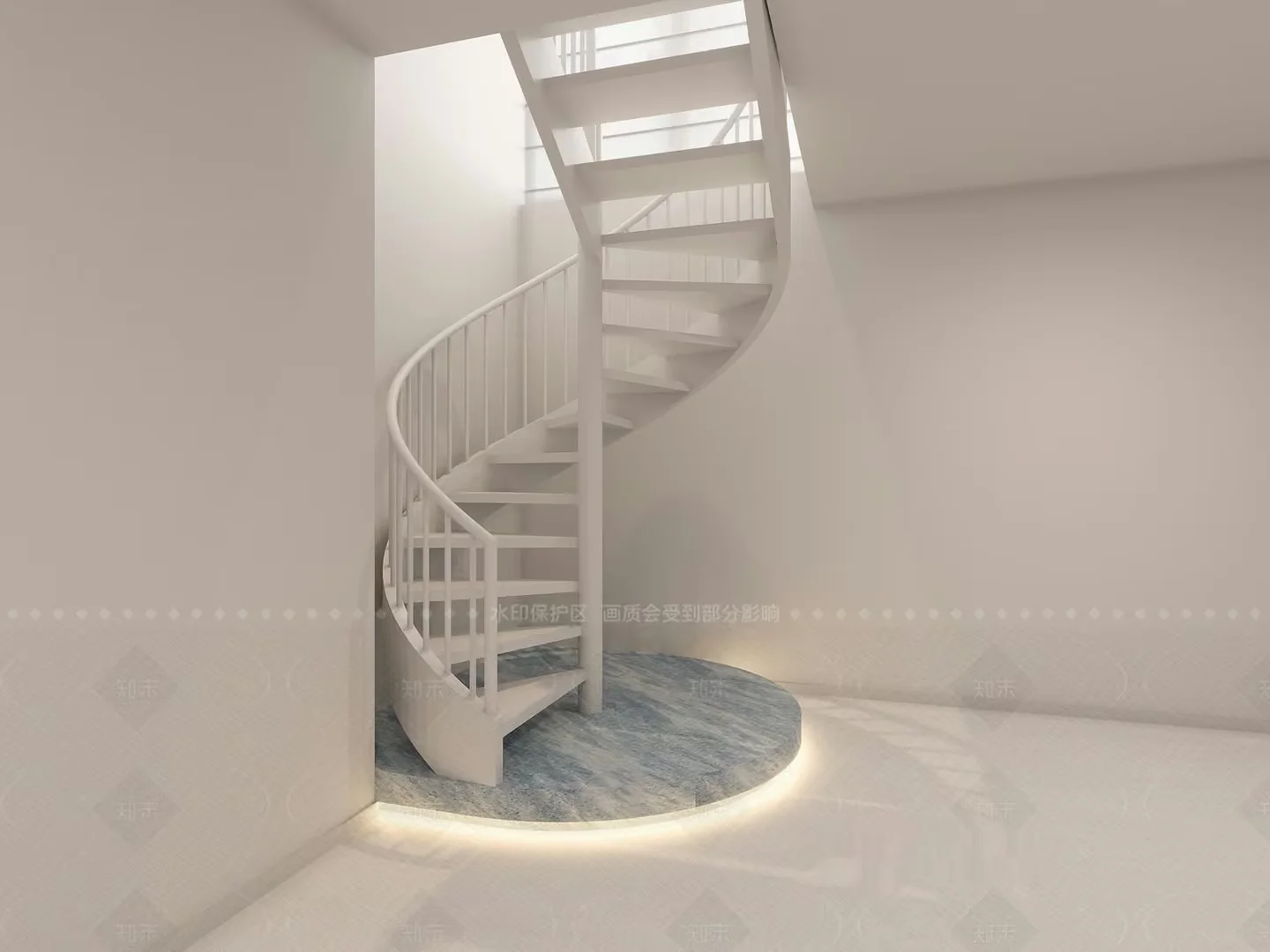 A White Spiral Staircase 3D Model – 17192 – VRAY Render