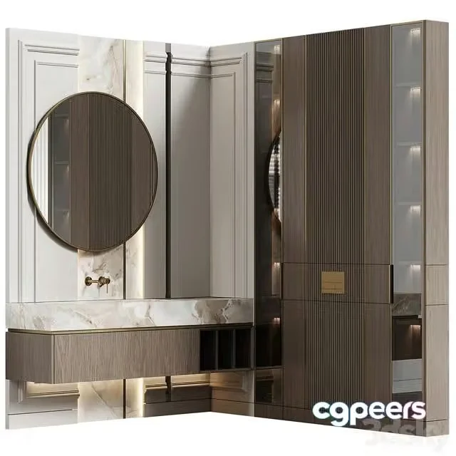 3ds Max Free – Bathroom furniture 28 in neoclassical style