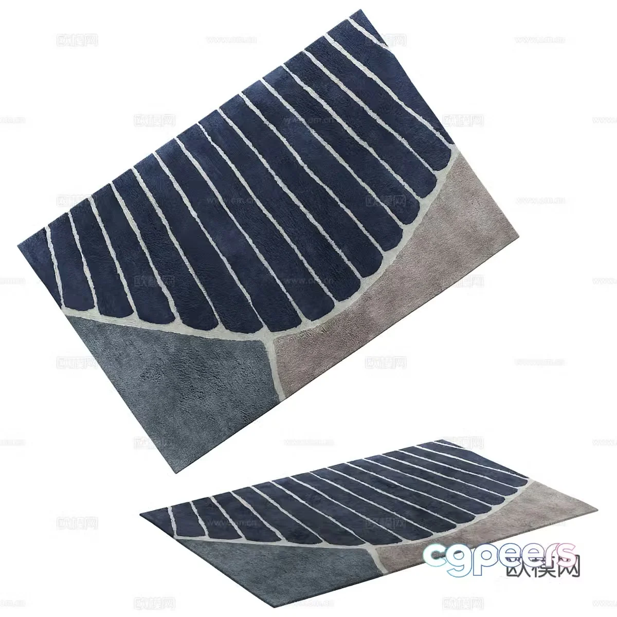 Simple carpet square carpet 3d model