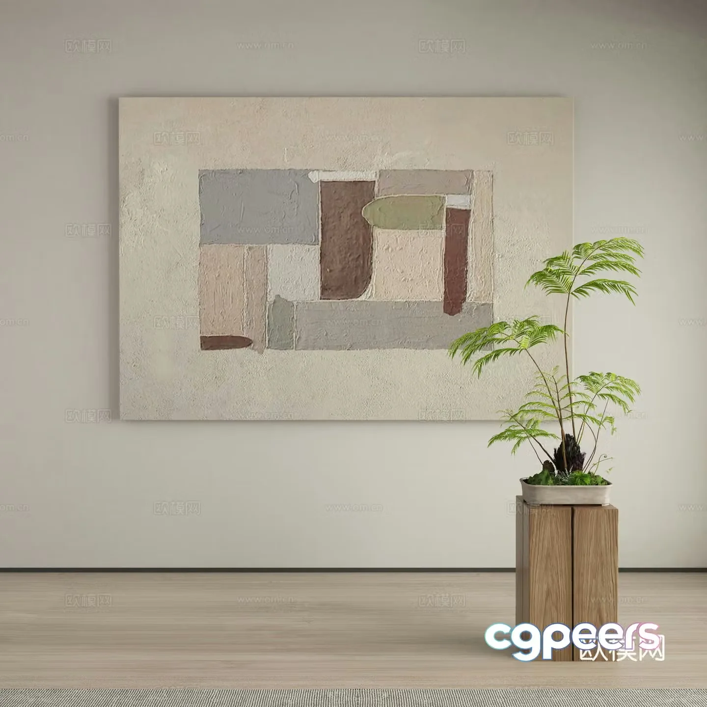 Modern Wasabi Hanging Painting Oil Painting 3D Model
