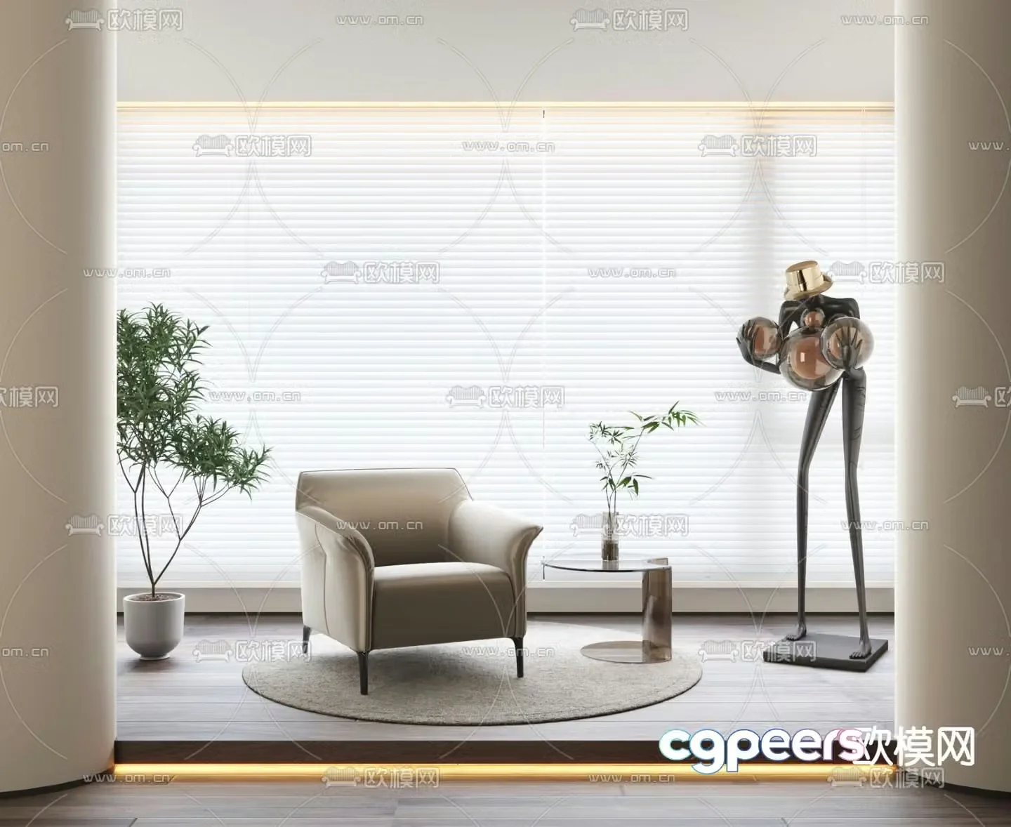 Modern lounge chair 3d model