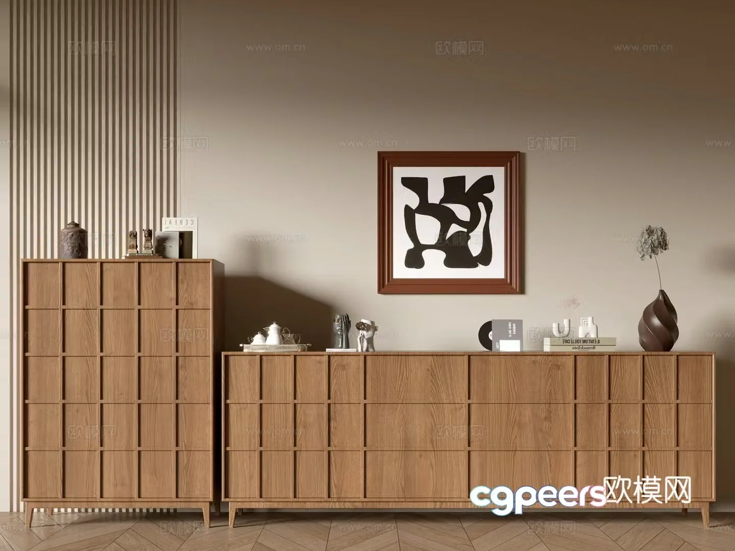 Modern wood grain cabinet minimalist wind cabinet whole cabinet sideboard cabinet balcony cabinet storage cabinet 3d model