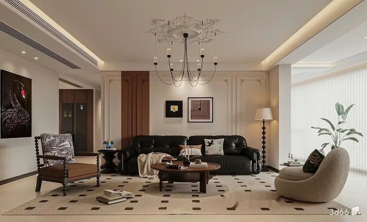 Modern Living Room 3D Model – 22324 – VRAY Render