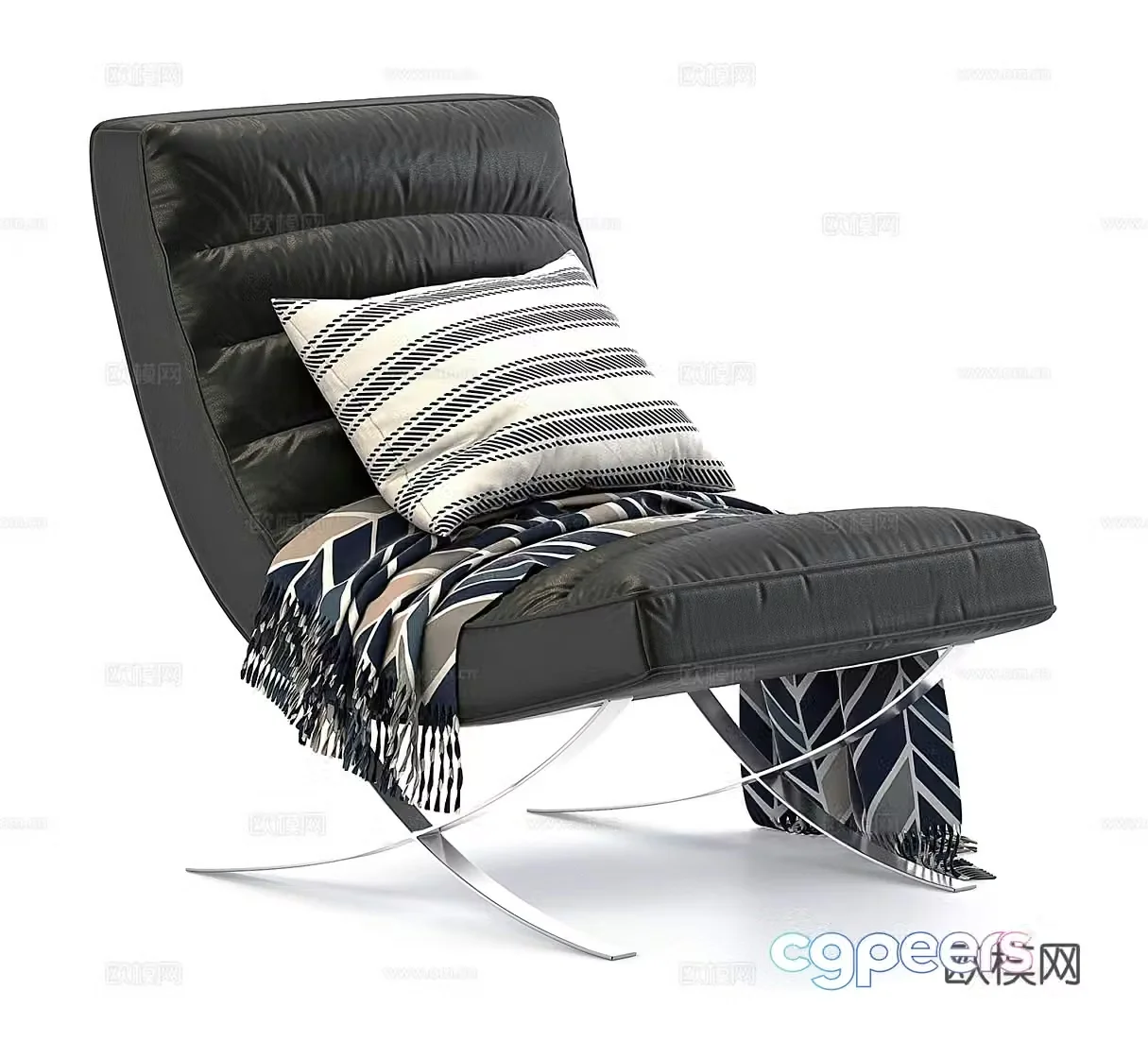 Leather leisure chair Leather leisure chair Leather single chair Leather recliner Outdoor leisure chair Garden 3d model