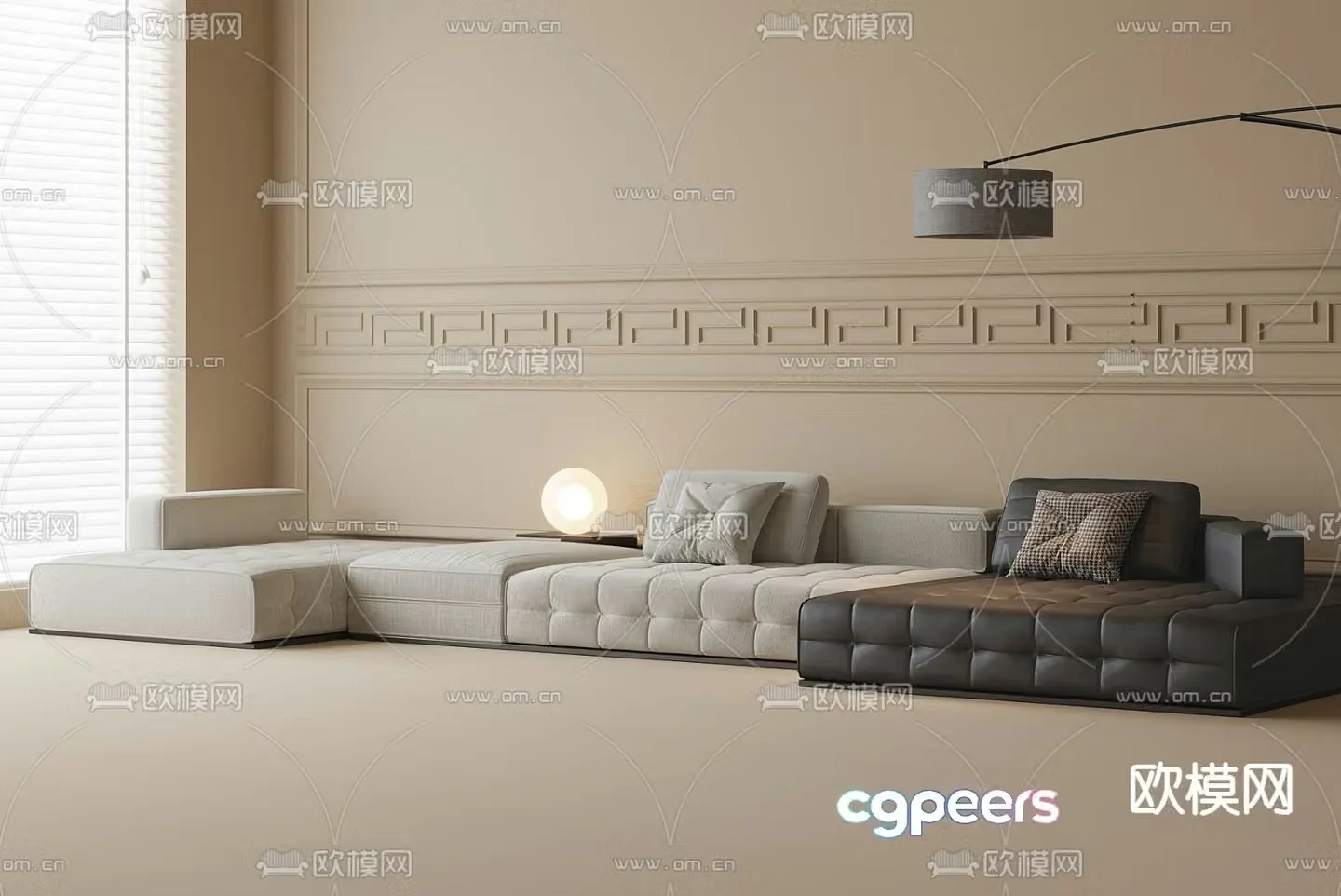 Modern sofa combination multi-person sofa corner sofa 3d model