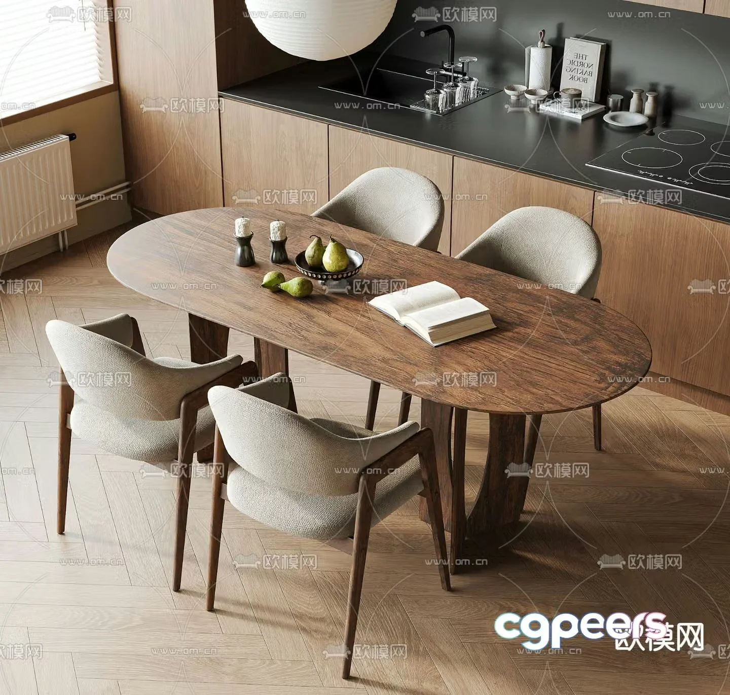 Wasabi Dining Table and Chair 3D Model