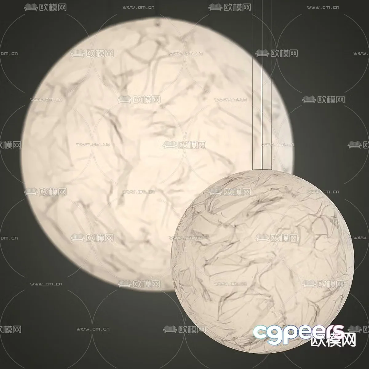 moon lamp spherical lamp chandelier 3d model