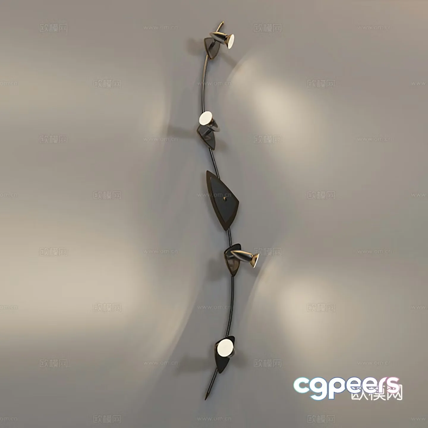 Modern wall lamp Metal wall lamp Linear wall lamp 3d model