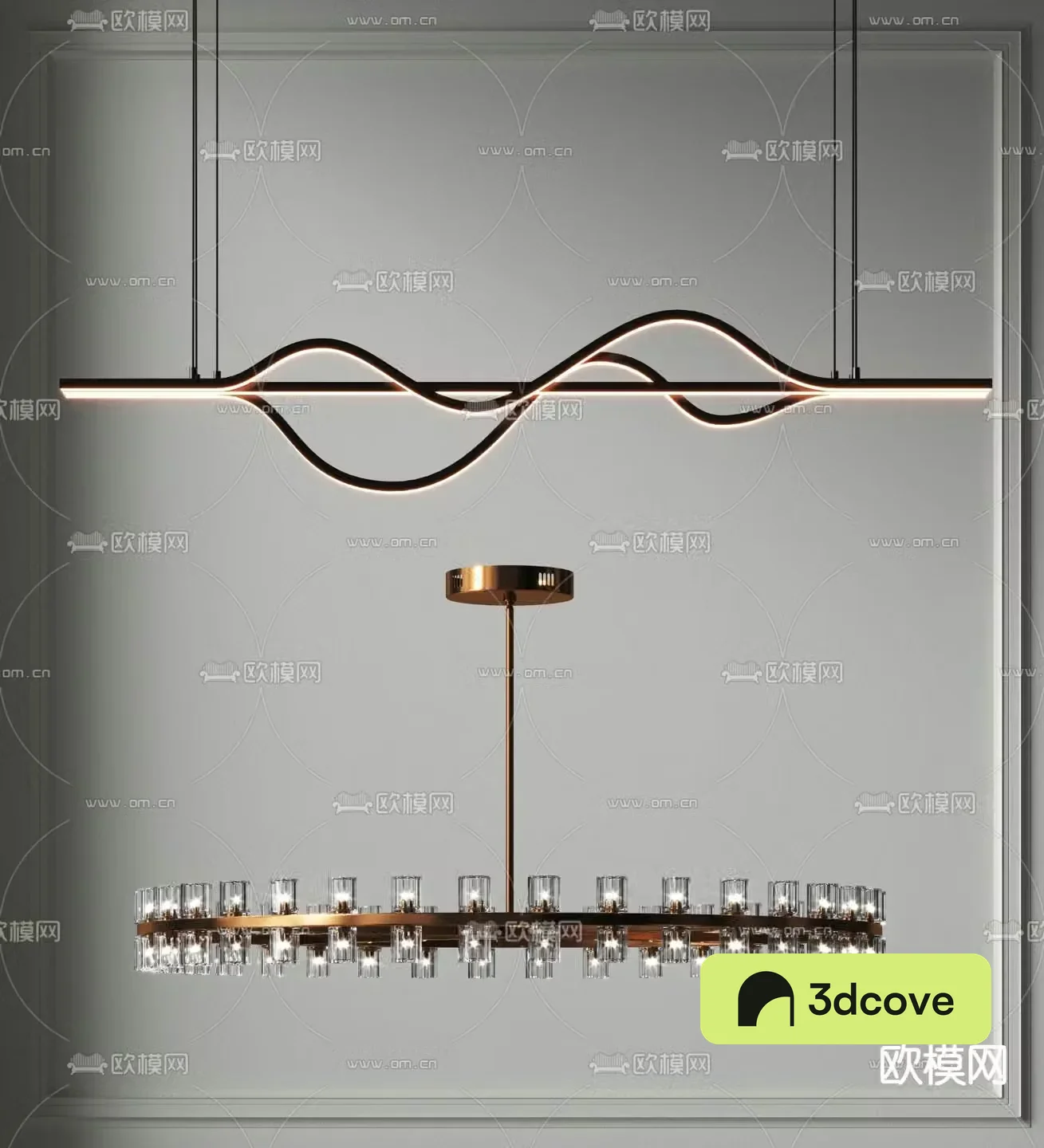 Metal crystal chandelier
