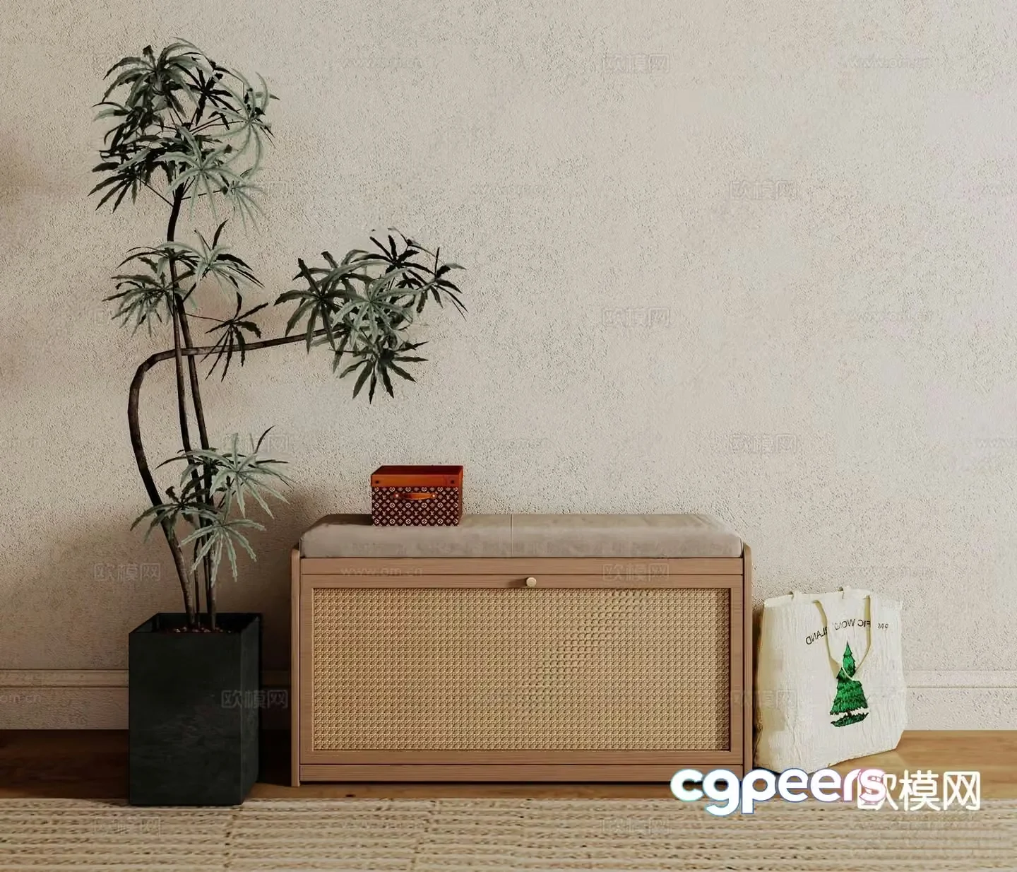 Middle-aged shoe replacement stool shoe cabinet low shoe cabinet 3d model