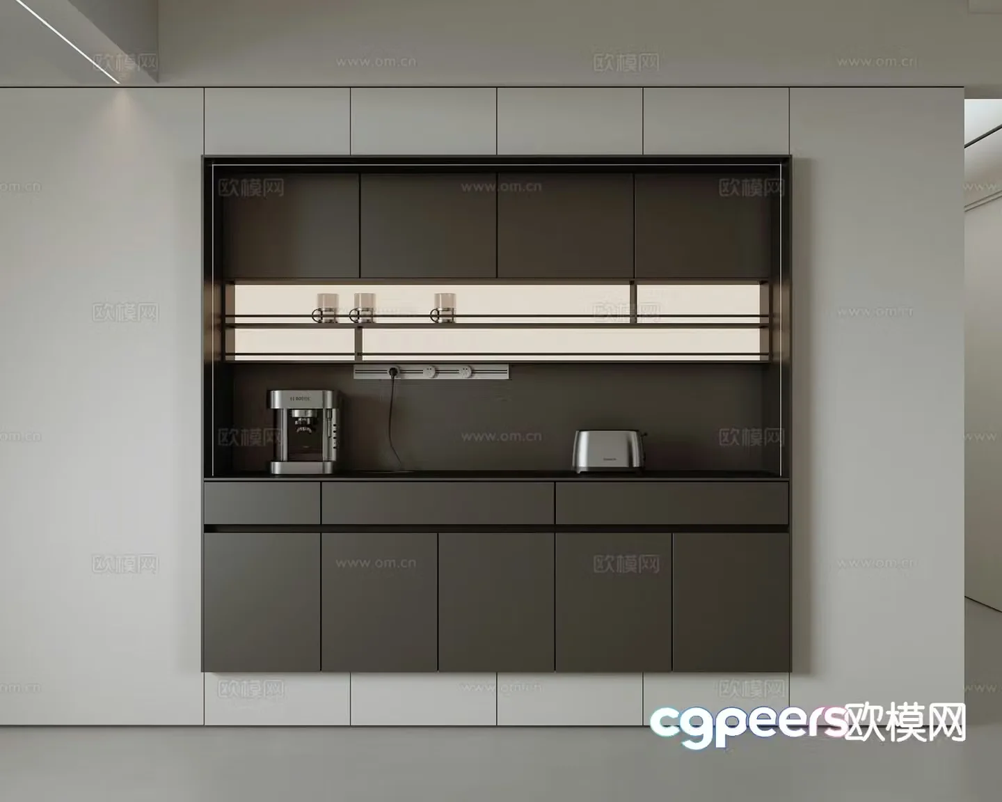 Modern minimalist sideboard 3d model