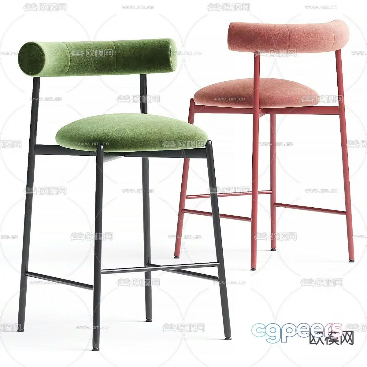 Fabric bar chair 3d model