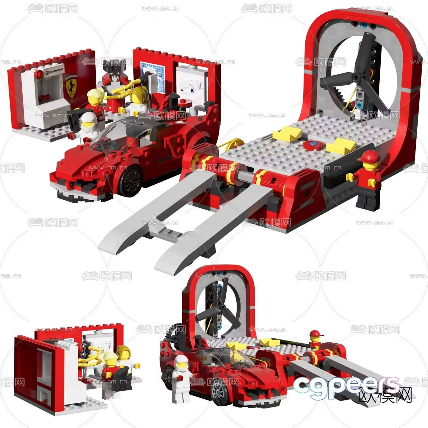 Modern lego racing toy 3d model
