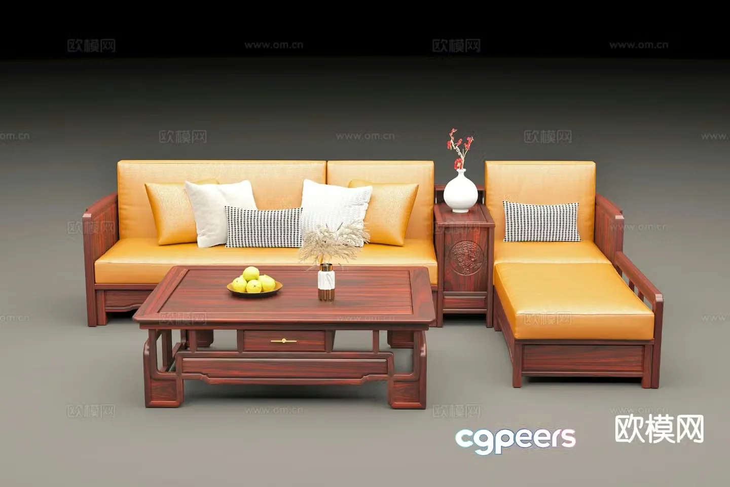Neoclassical sofa modular sofa 3d model