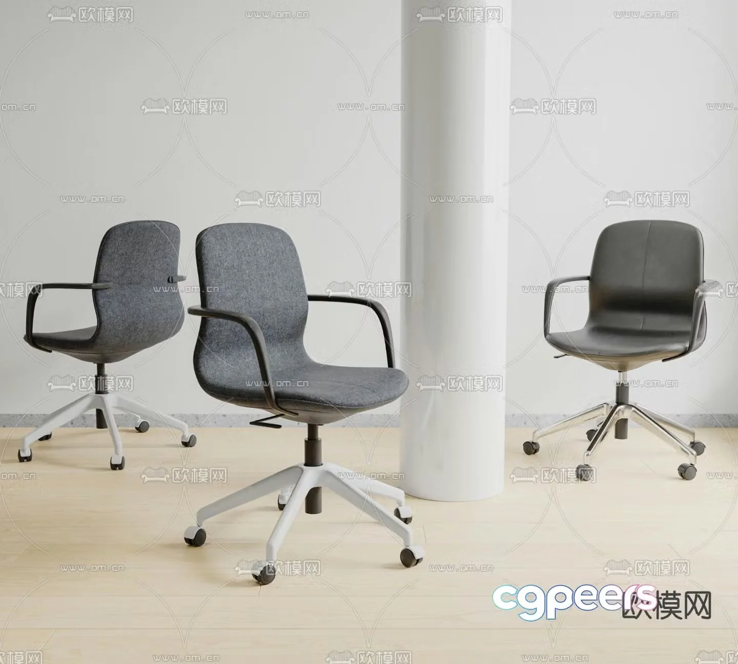 okamura office chair staff chair 3d model