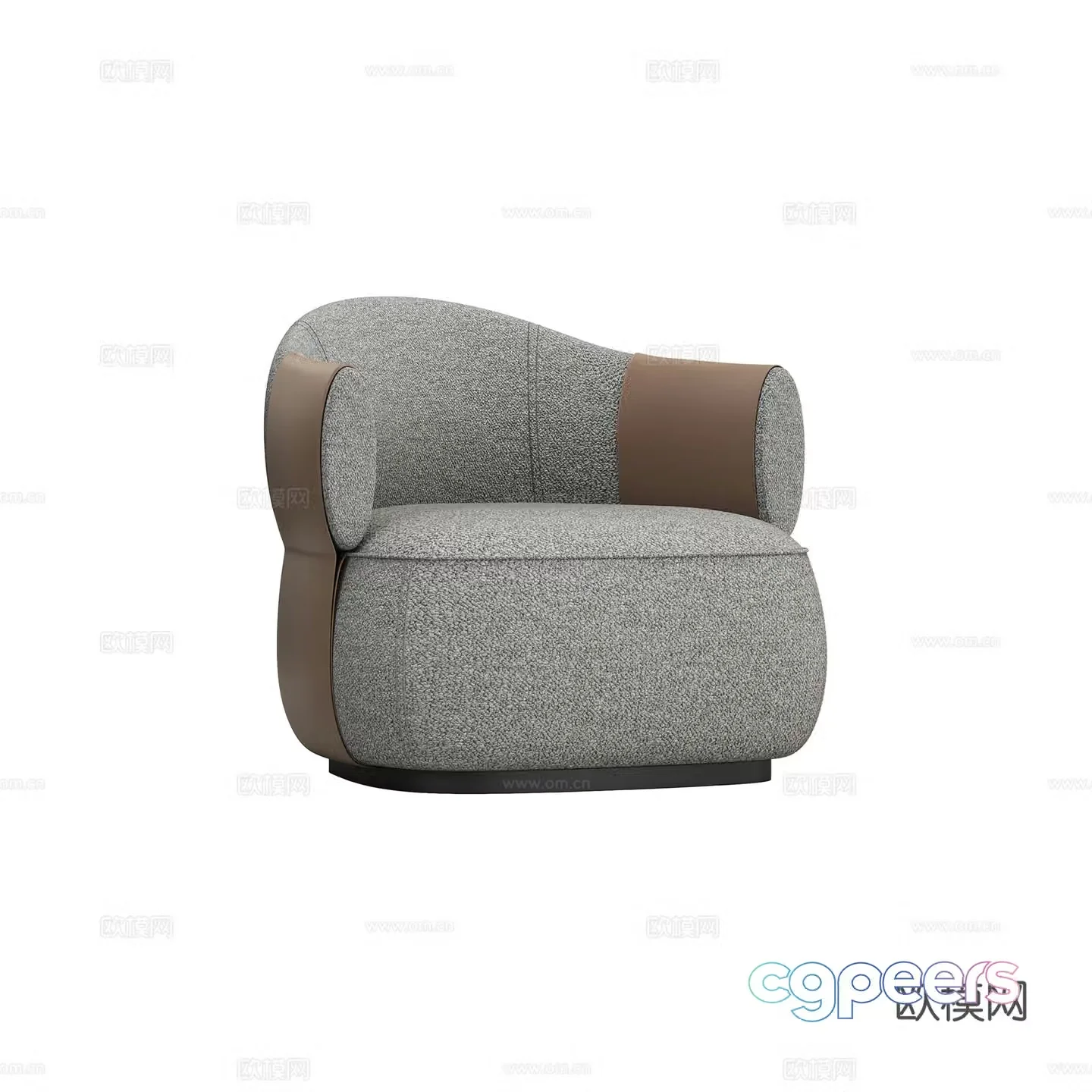 Light luxury single sofa 3D model