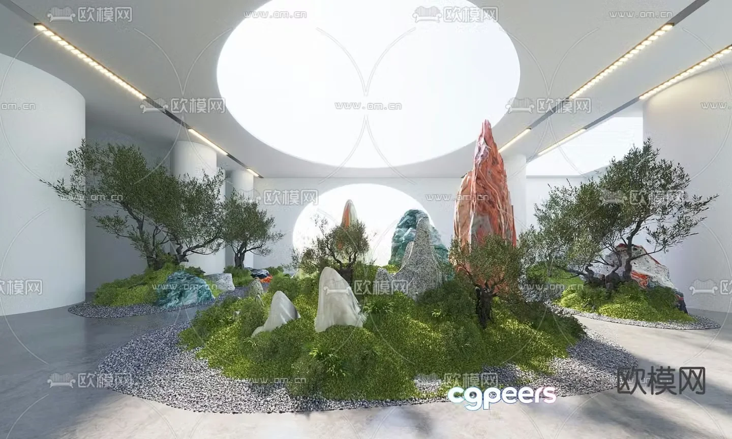 Indoor landscape landscaping landscape stone 3d model