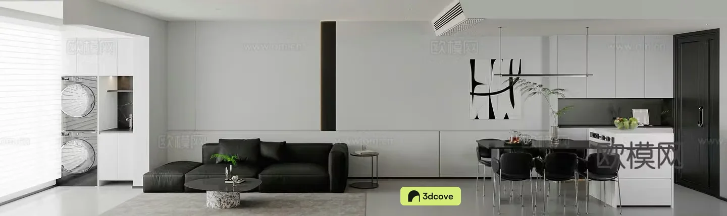 Modern living and dining room combination sofa island shoe cabinet wine cabinet dining table modern living room minimalist
