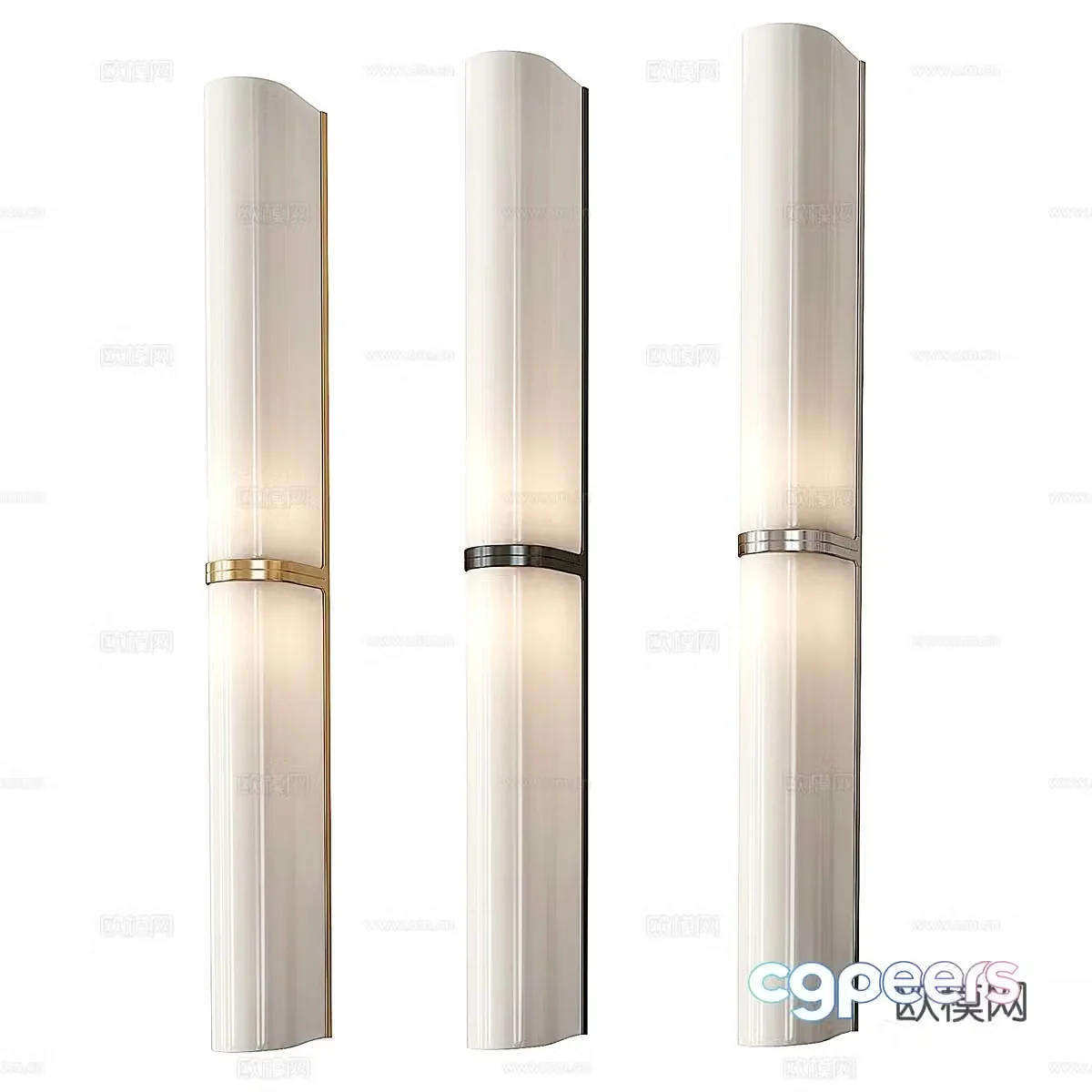 Modern Italian long glass decorative wall lamp 3d model
