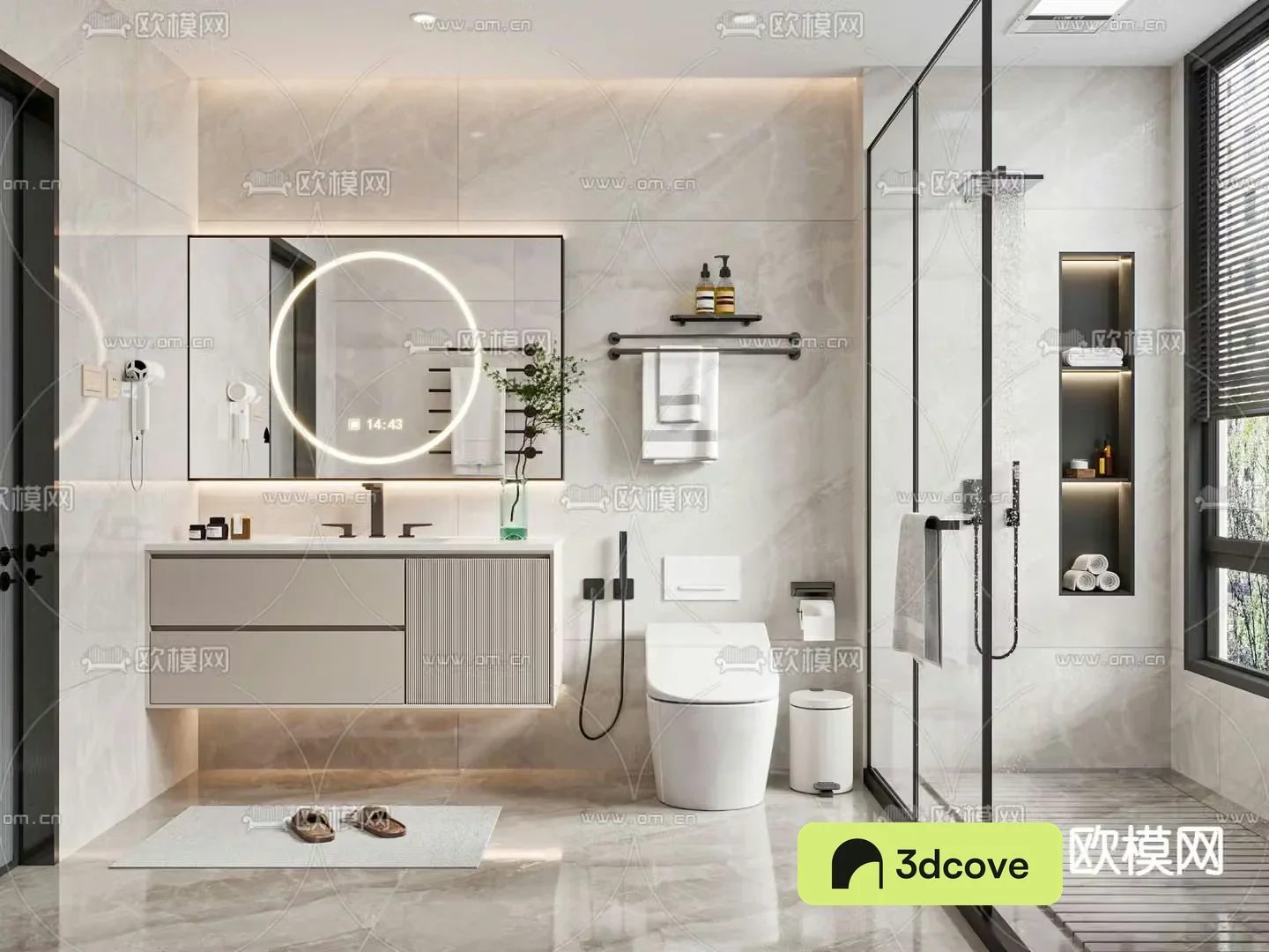 Modern bathroom toilet