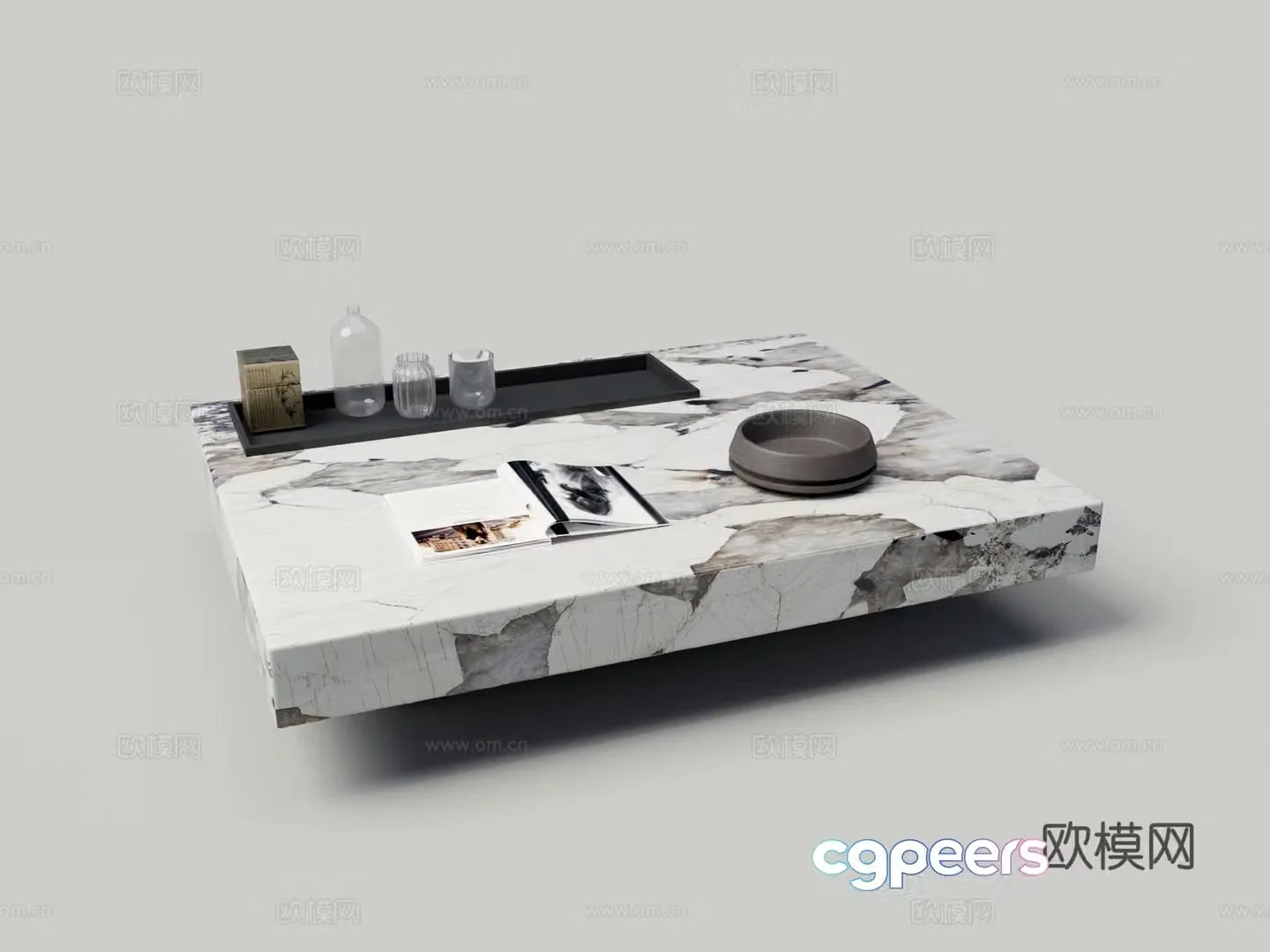 Modern marble coffee table 3d model