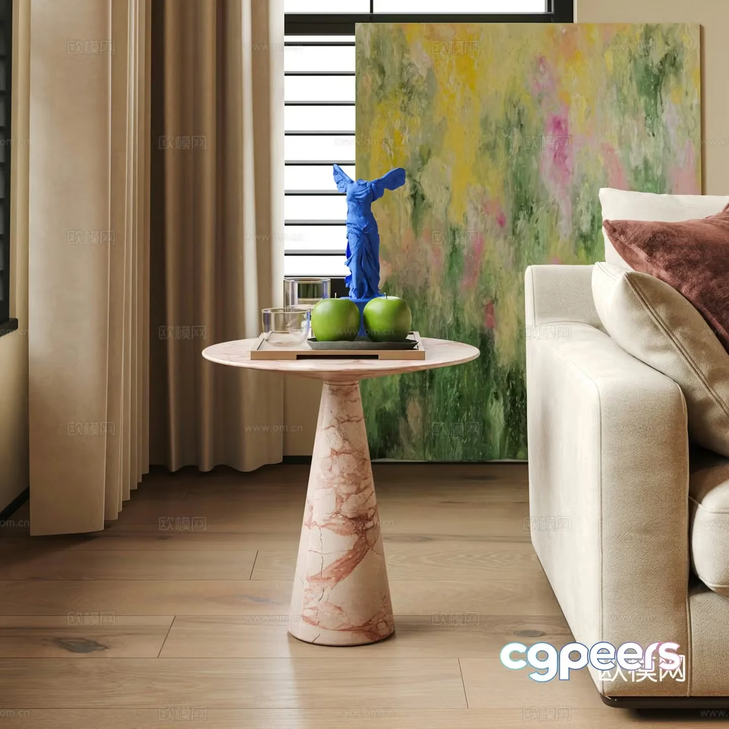 Modern Italian side table 3D model