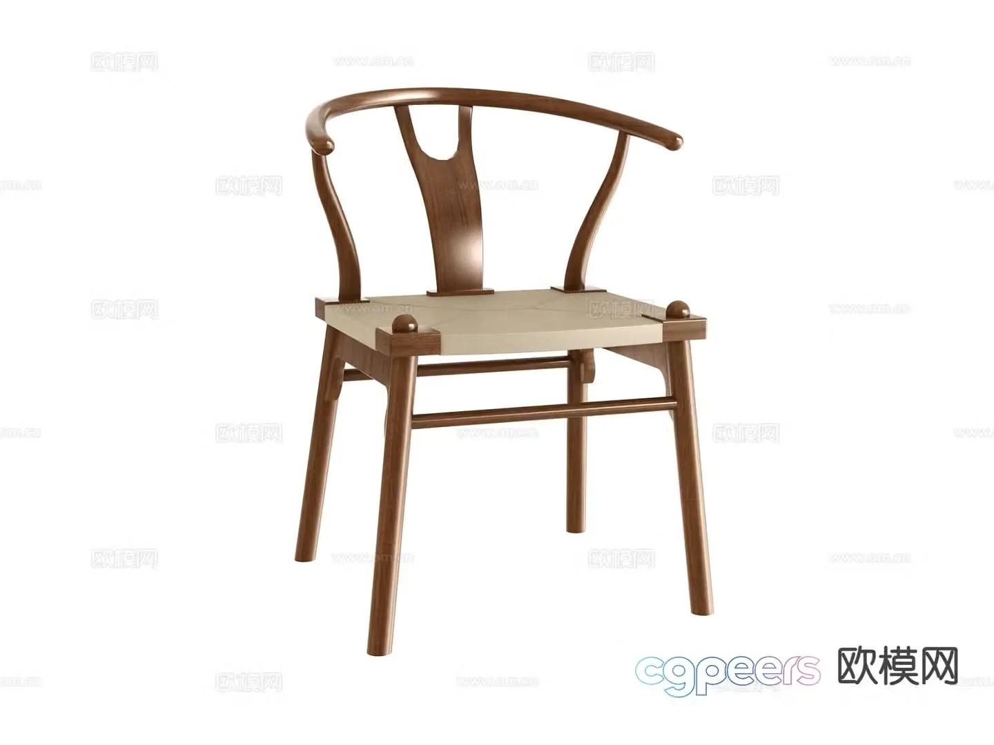 New Chinese style chair wooden chair leisure chair 3d model
