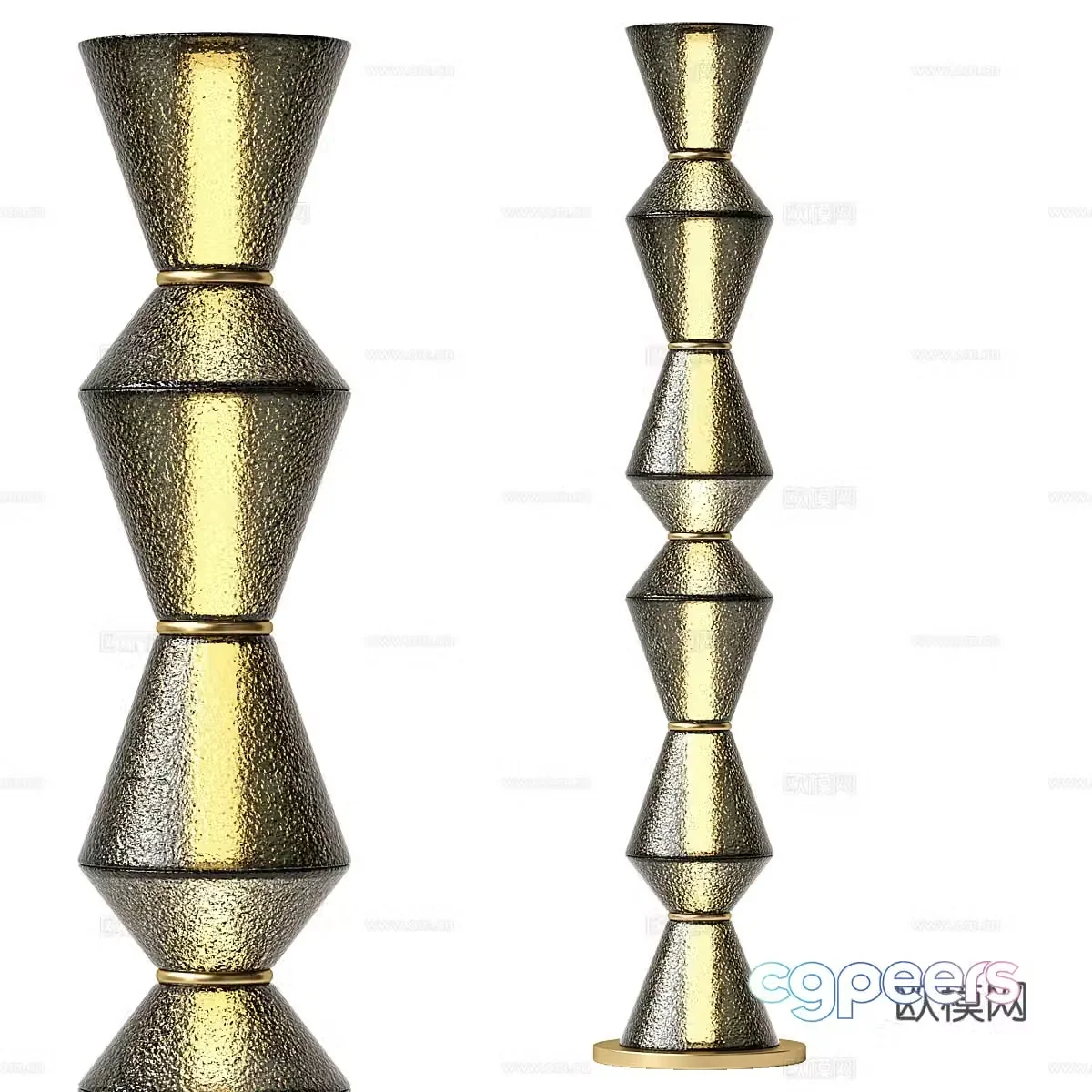Modern Italian light luxury glass floor lamp 3D model