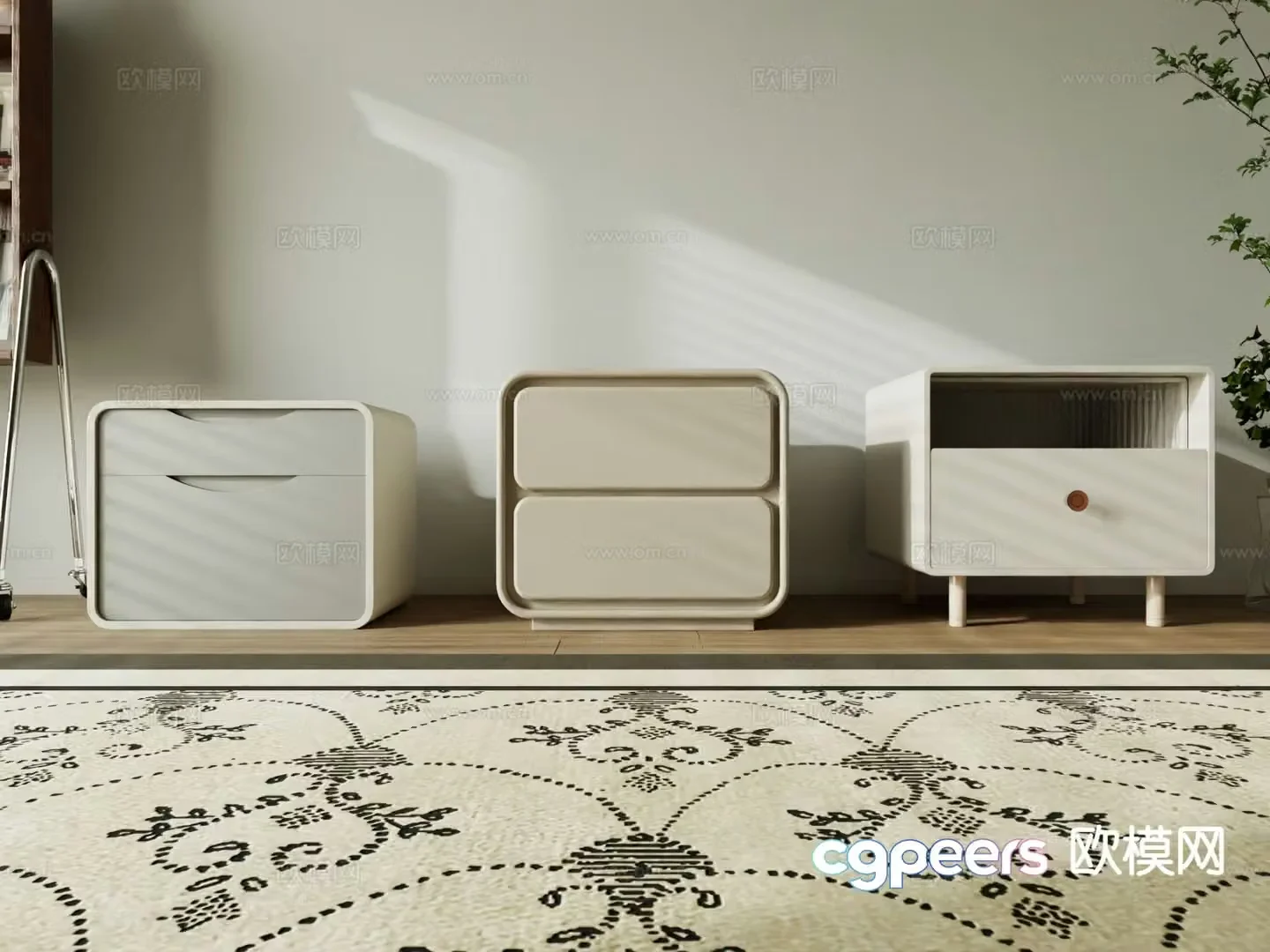 Modern bedside table 3d model
