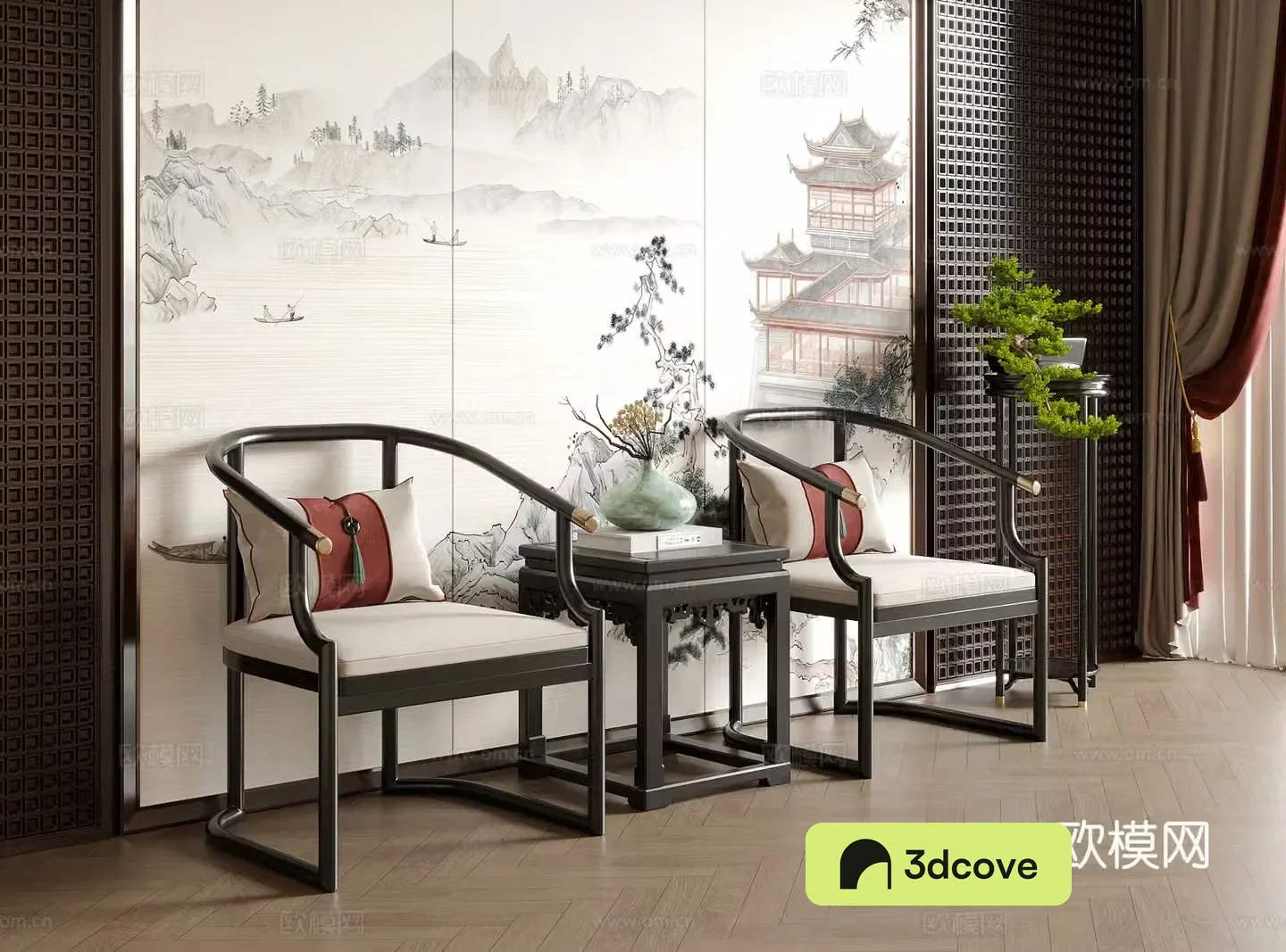 New Chinese style single chair tea chair leisure chair book chair