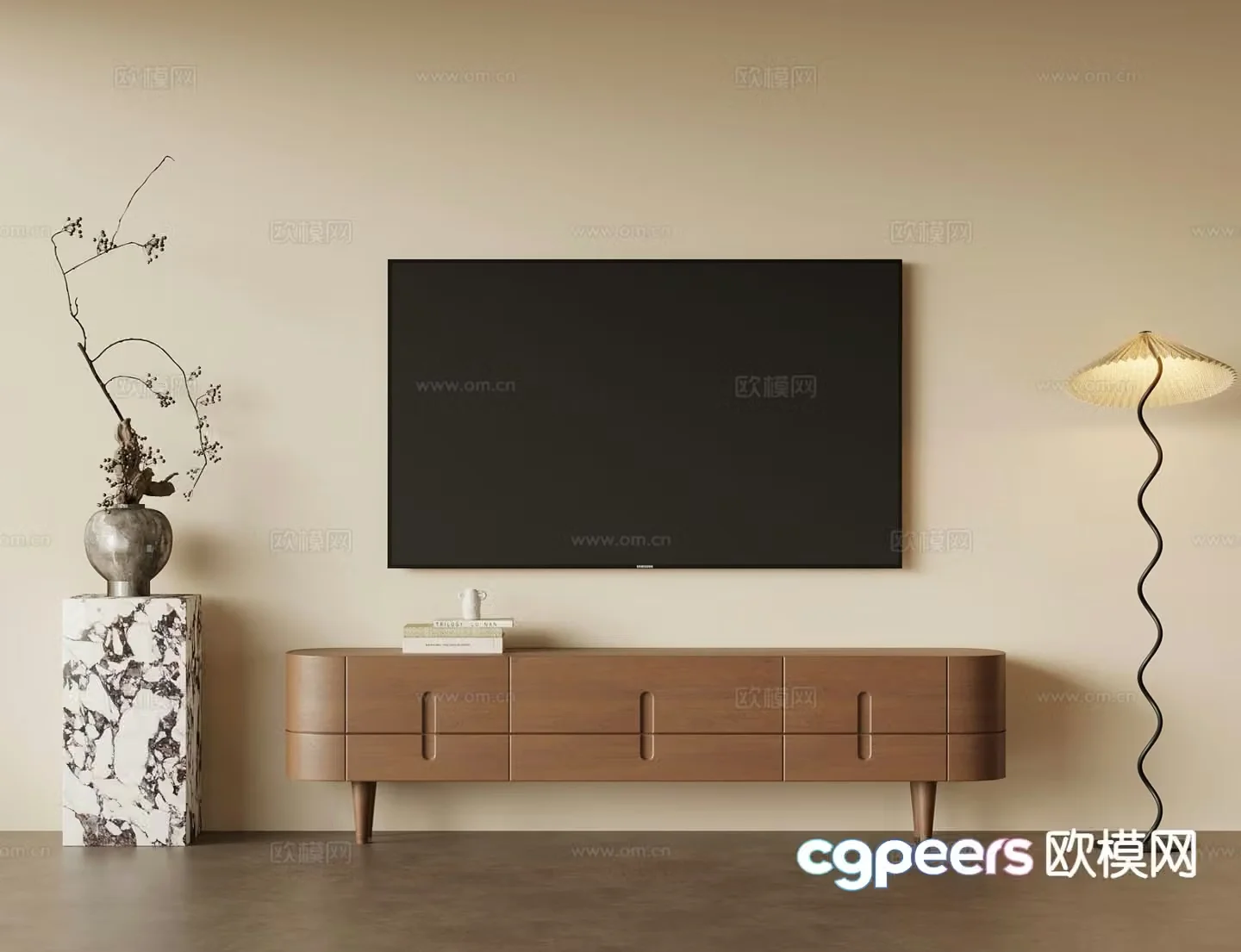 Medieval style TV cabinet 3D model