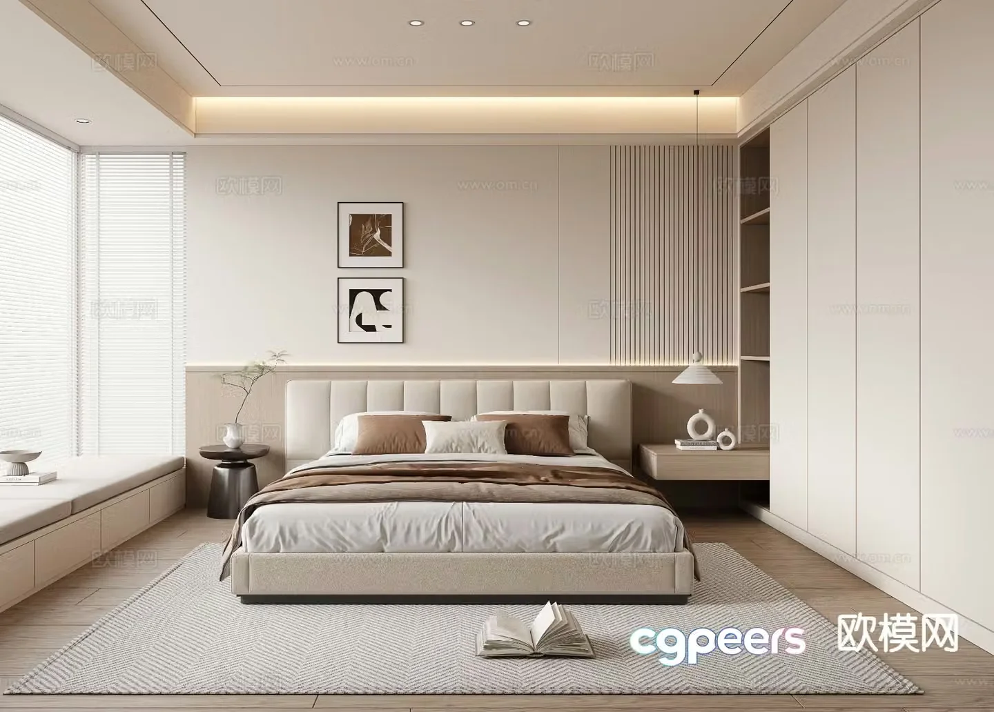 Modern bedroom master bedroom 3d model